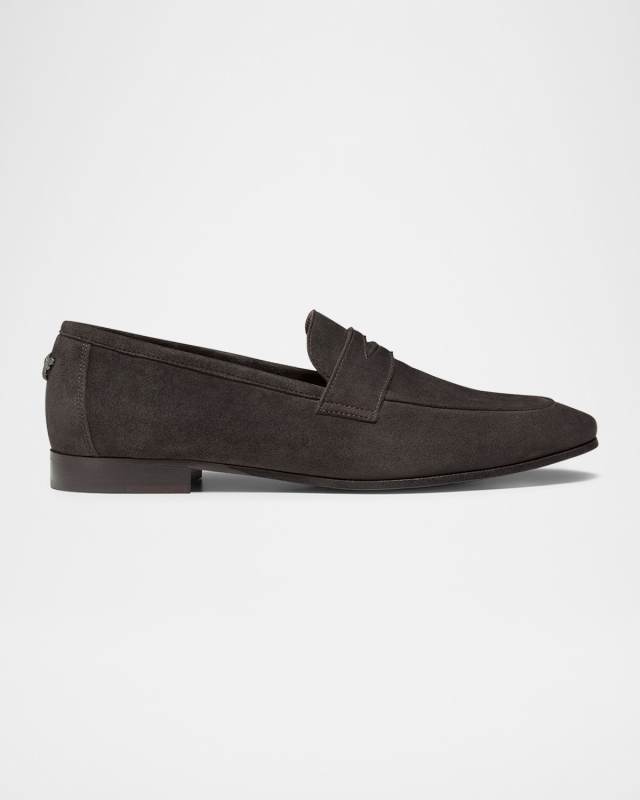 Ebano Suede Penny Loafers